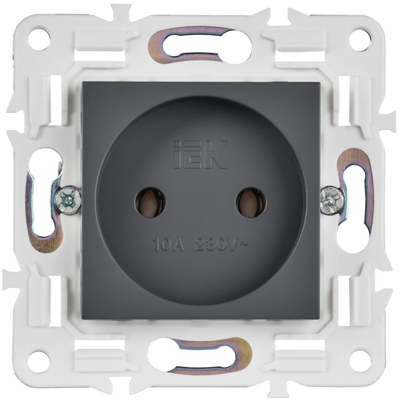 SKANDY Розетка без заземления без защитных шторок 10А SK-R02T титан IEK