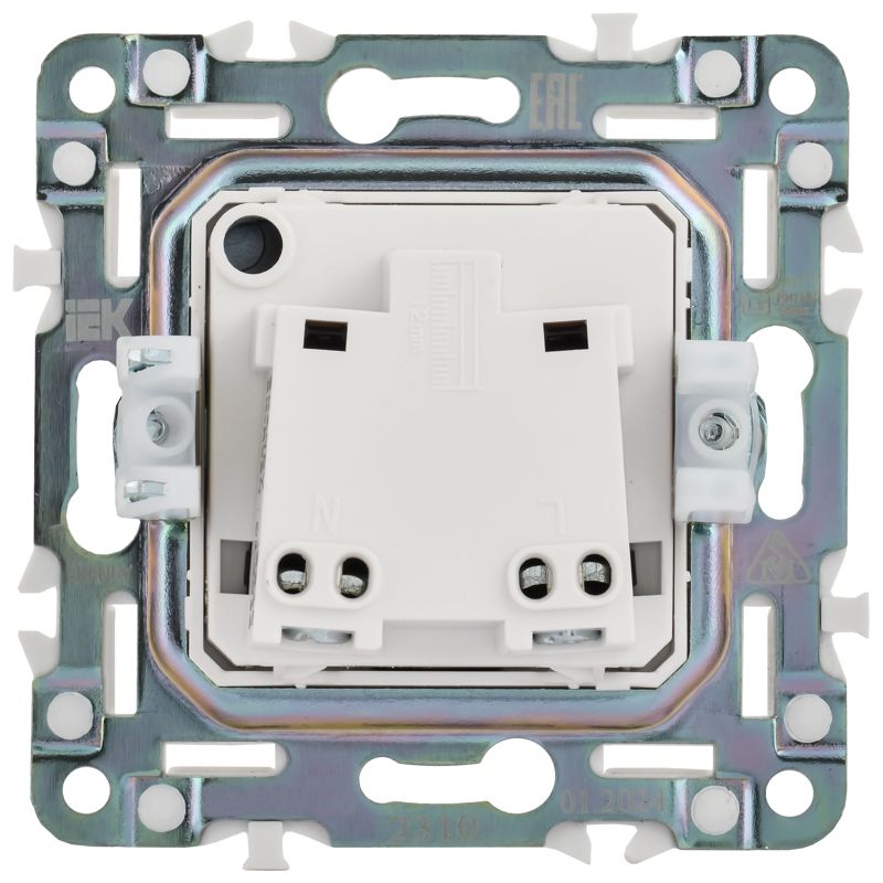SKANDY Розетка без заземления без защитных шторок 10А SK-R02N металл никель IEK
