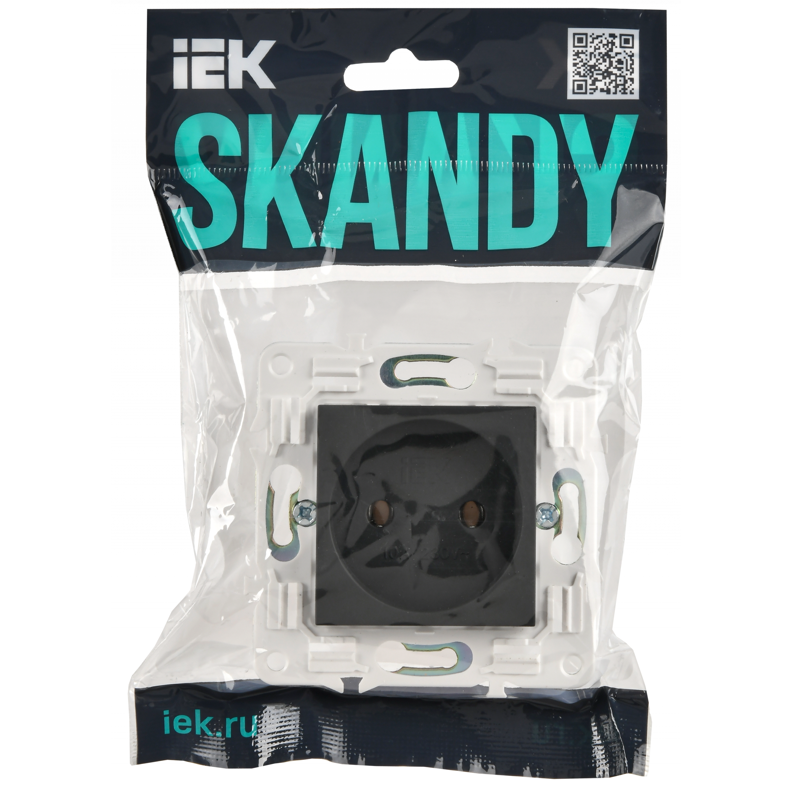 SKANDY Розетка без заземления без защитных шторок 10А SK-R02G графит IEK