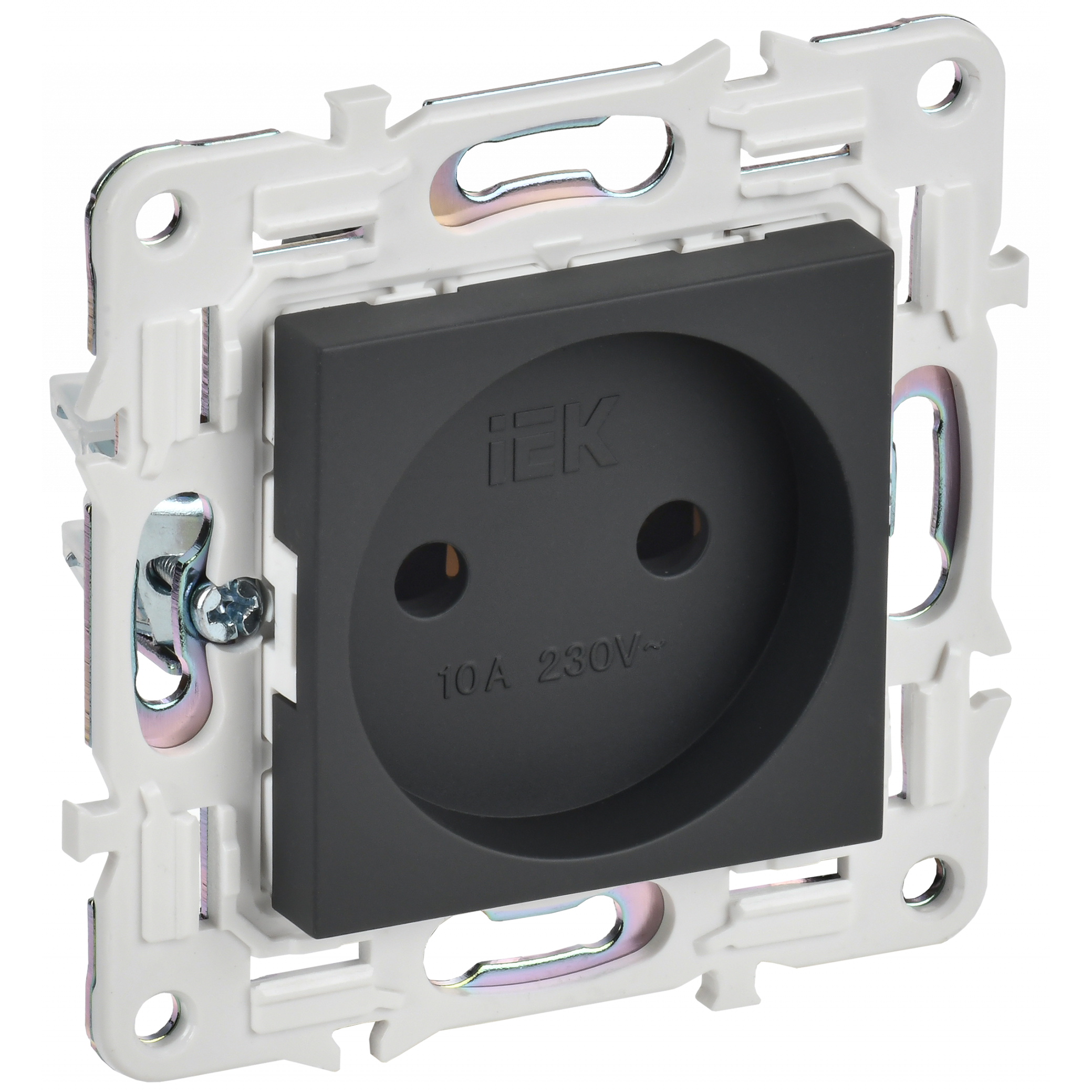 SKANDY Розетка без заземления без защитных шторок 10А SK-R02G графит IEK