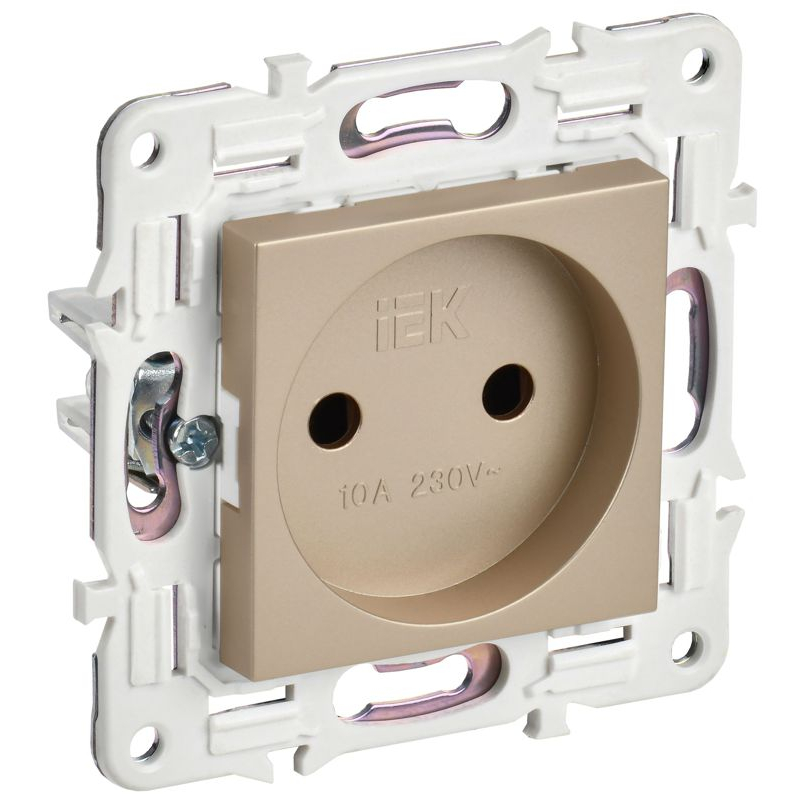 SKANDY Розетка без заземления без защитных шторок 10А SK-R02Sa песочный IEK