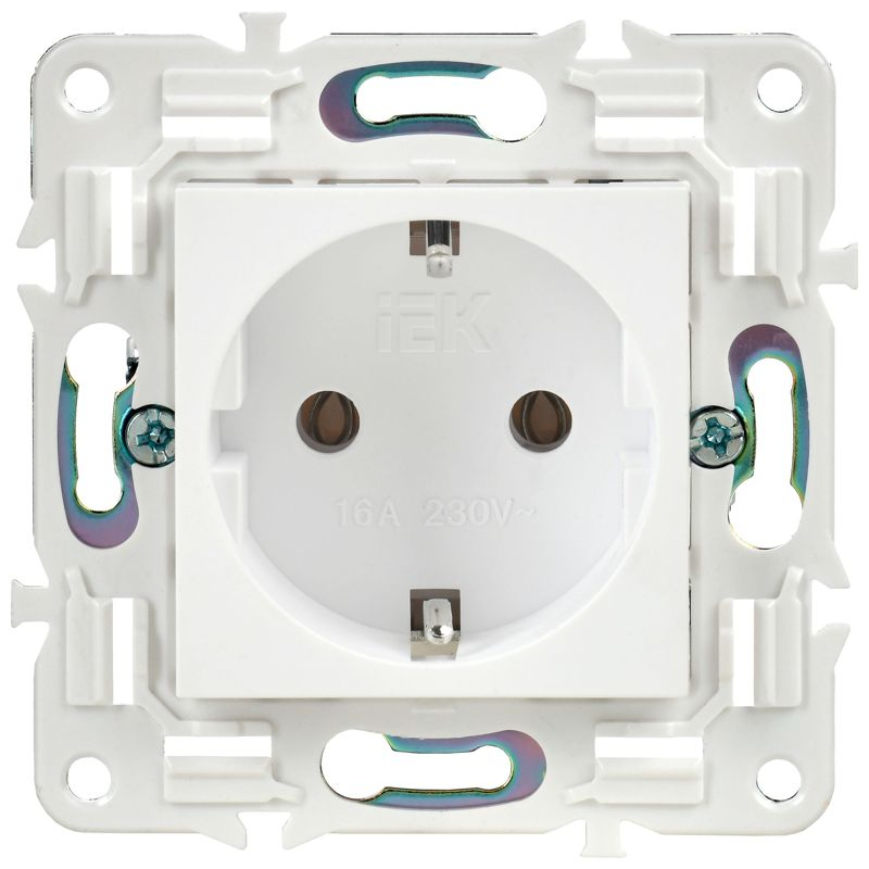 SKANDY Розетка с заземлением без защитных шторок 16А SK-R05W арктический белый IEK