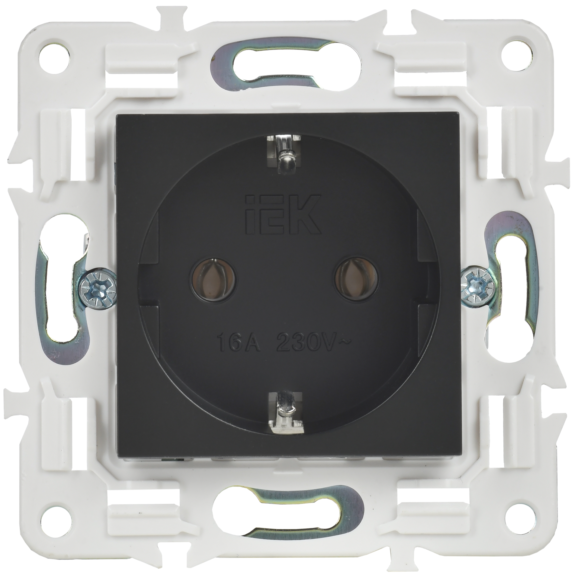SKANDY Розетка с заземлением без защитных шторок 16А SK-R05Bl черный IEK