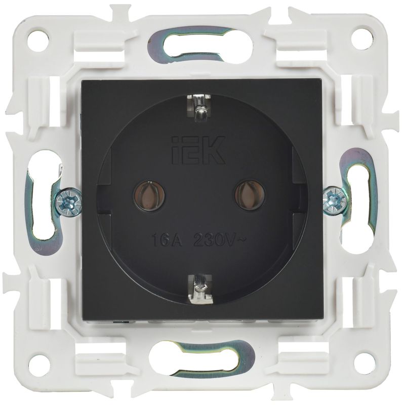 SKANDY Розетка с заземлением без защитных шторок 16А SK-R05Bl черный IEK