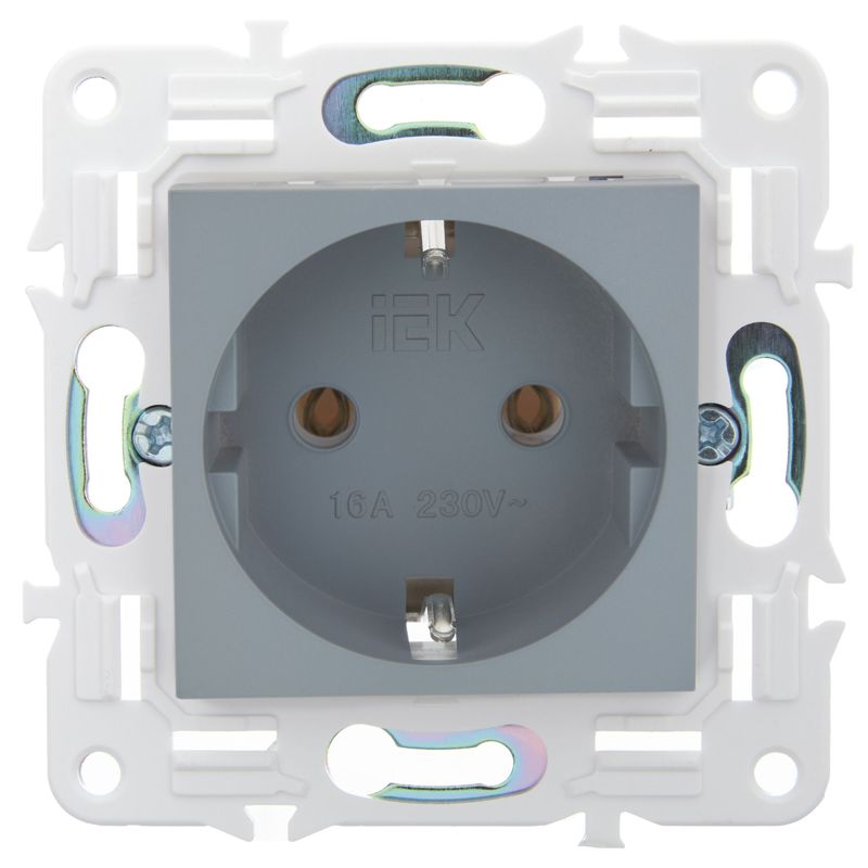 SKANDY Розетка с заземлением без защитных шторок 16А SK-R05Gr серый IEK