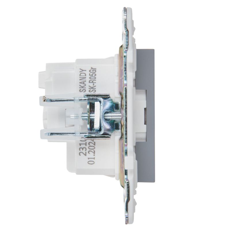 SKANDY Розетка с заземлением без защитных шторок 16А SK-R05Gr серый IEK