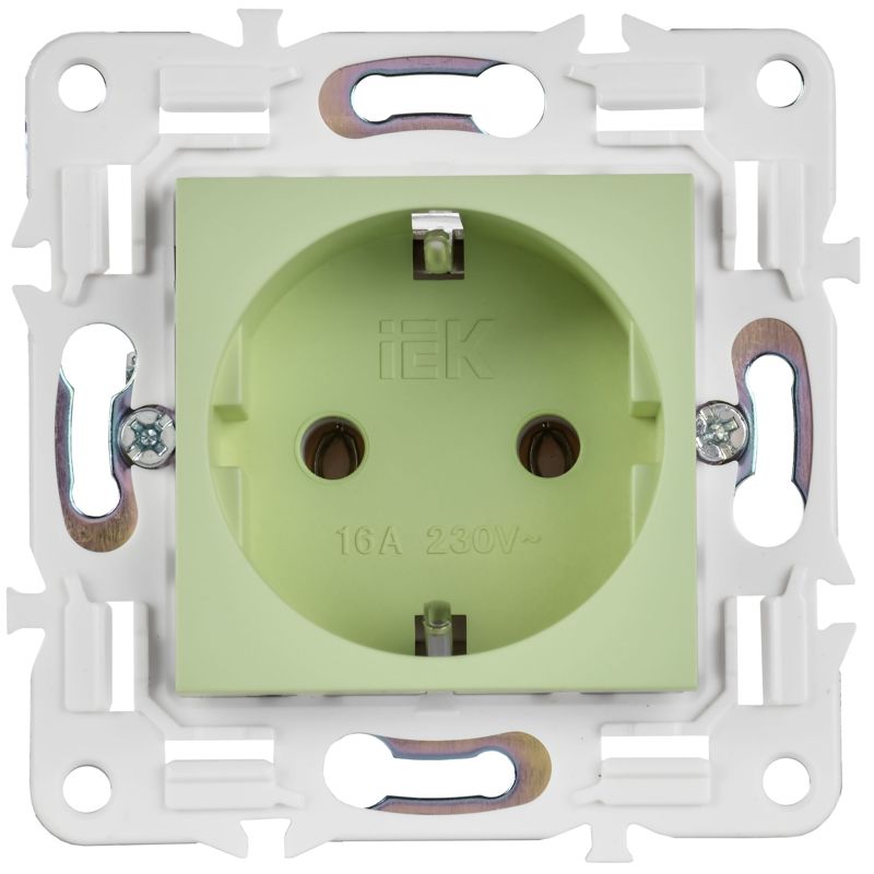 SKANDY Розетка с заземлением без защитных шторок 16А SK-R05G мятный IEK