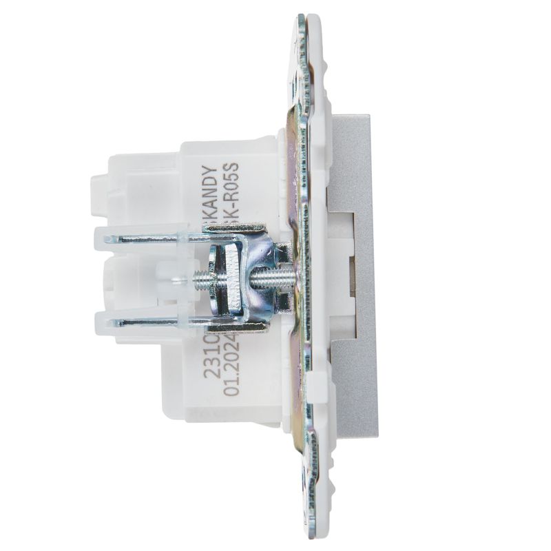 SKANDY Розетка с заземлением без защитных шторок 16А SK-R05S серебряный IEK