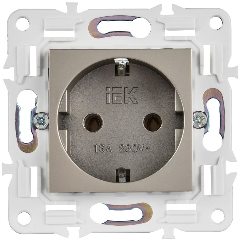 SKANDY Розетка с заземлением без защитных шторок 16А SK-R05Sh шампань IEK