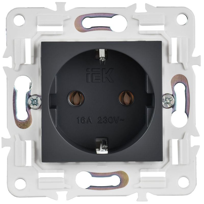 SKANDY Розетка с заземлением без защитных шторок 16А SK-R05T титан IEK