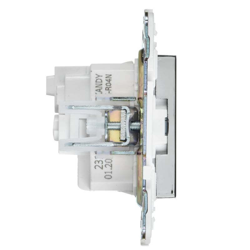 SKANDY Розетка с заземлением без защитных шторок 16А SK-R05N металл никель IEK