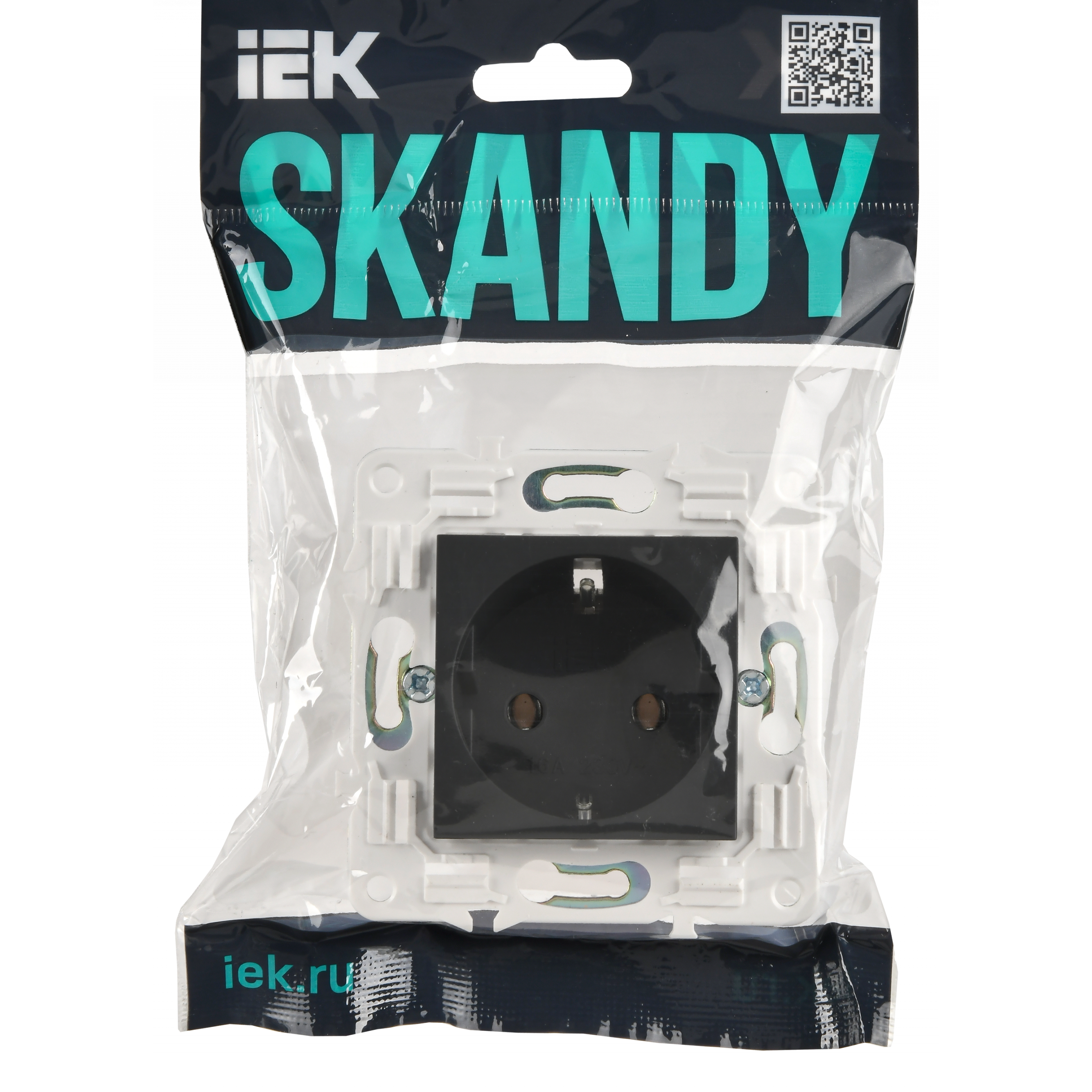 SKANDY Розетка с заземлением без защитных шторок 16А SK-R05G графит IEK