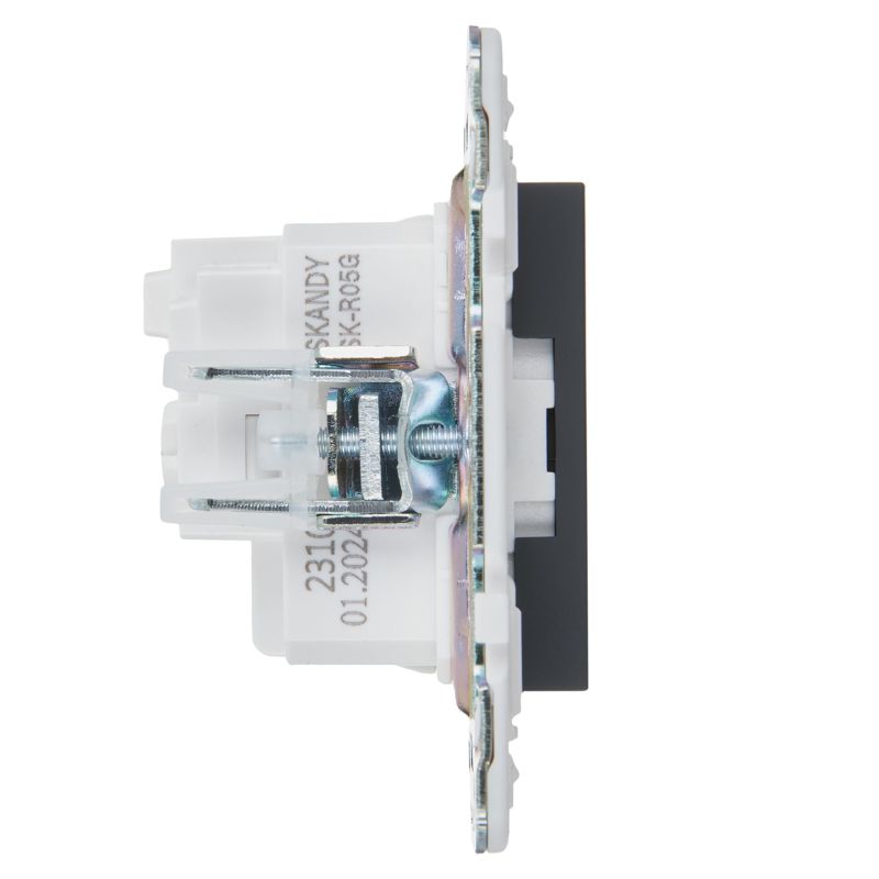 SKANDY Розетка с заземлением без защитных шторок 16А SK-R05G графит IEK