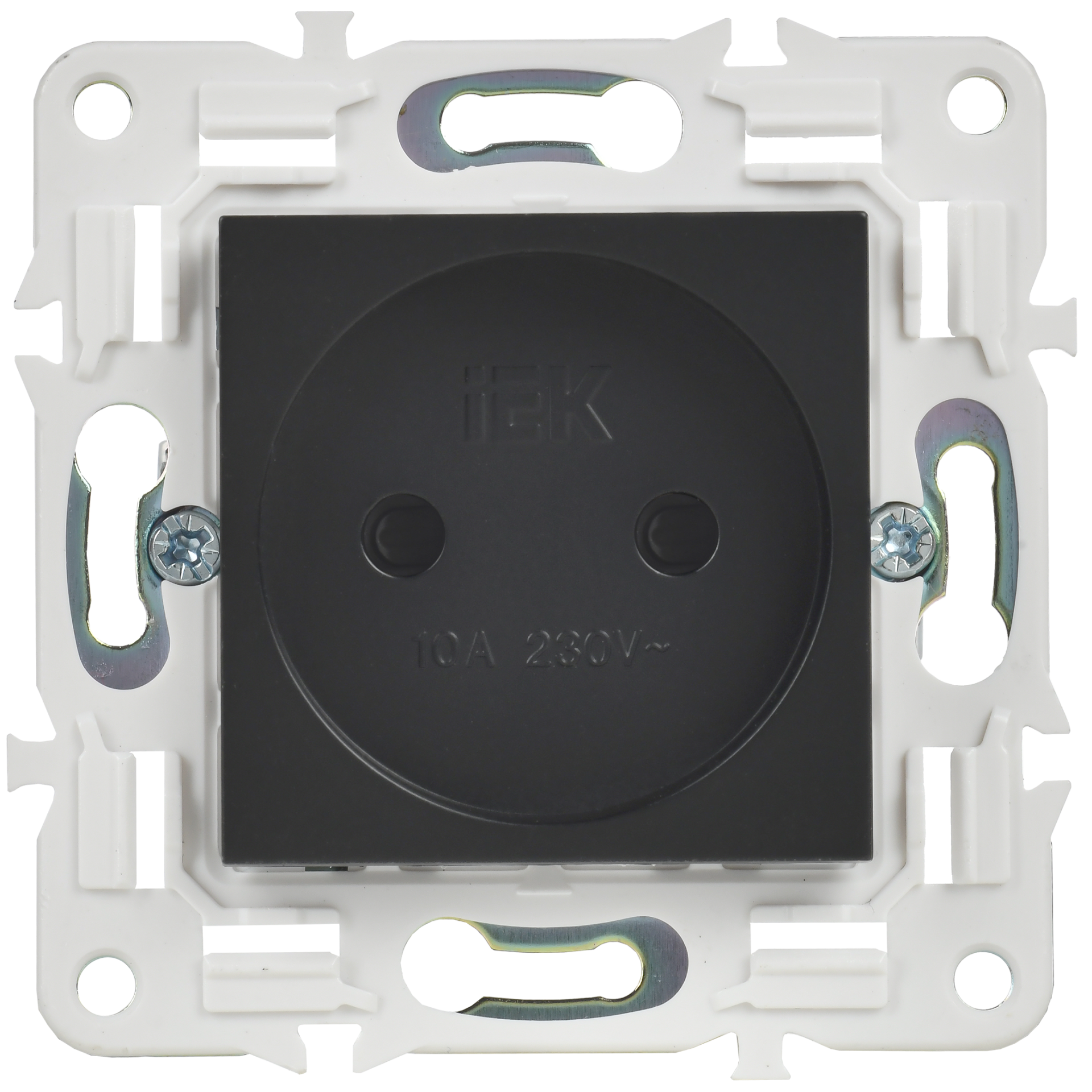 SKANDY Розетка без заземления с защитными шторками 10А SK-R01Bl черный IEK