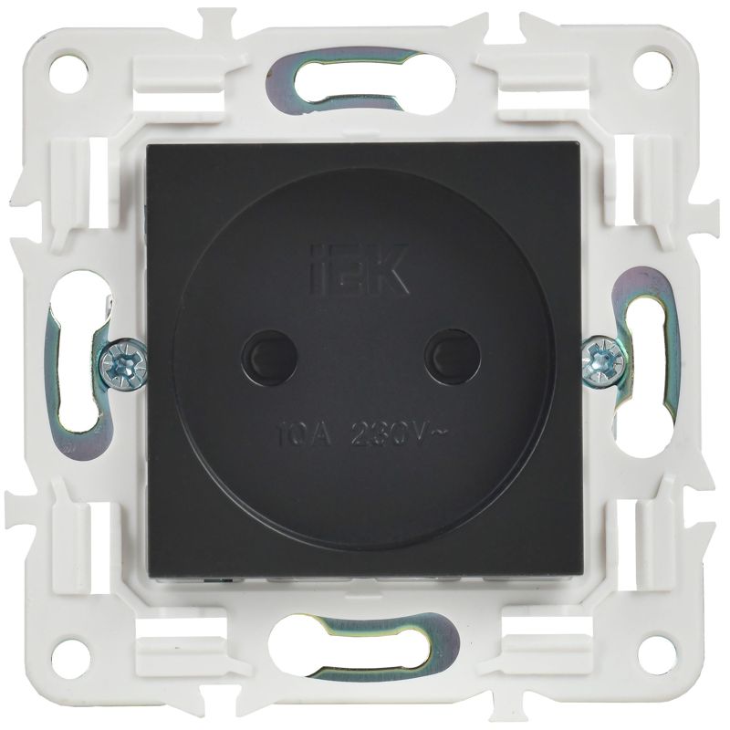 SKANDY Розетка без заземления с защитными шторками 10А SK-R01Bl черный IEK