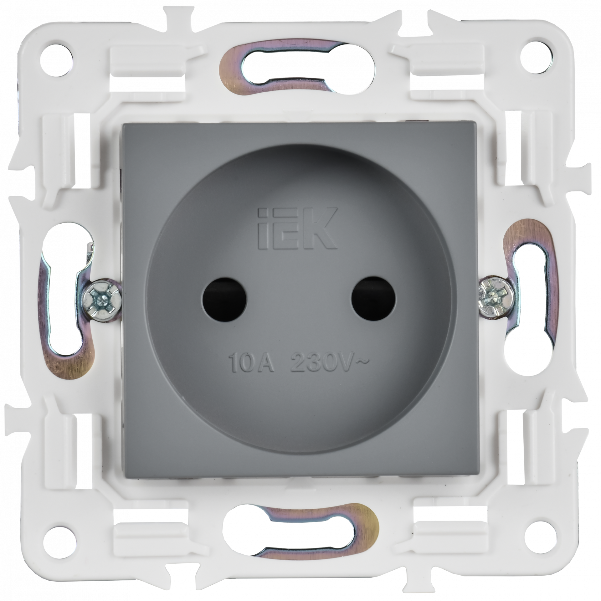SKANDY Розетка без заземления с защитными шторками 10А SK-R01Gr серый IEK