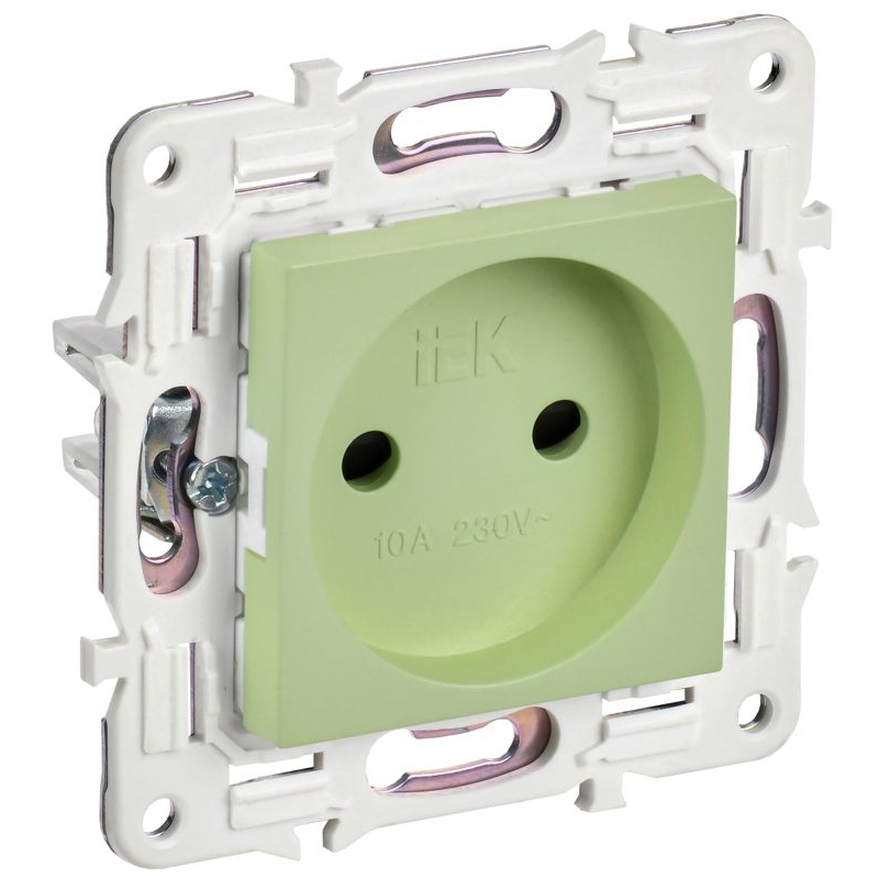 SKANDY Розетка без заземления с защитными шторками 10А SK-R01G мятный IEK