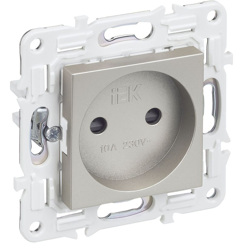 SKANDY Розетка без заземления с защитными шторками 10А SK-R01Sh шампань IEK