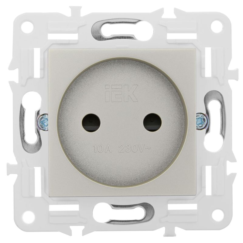 SKANDY Розетка без заземления с защитными шторками 10А SK-R01Sh шампань IEK