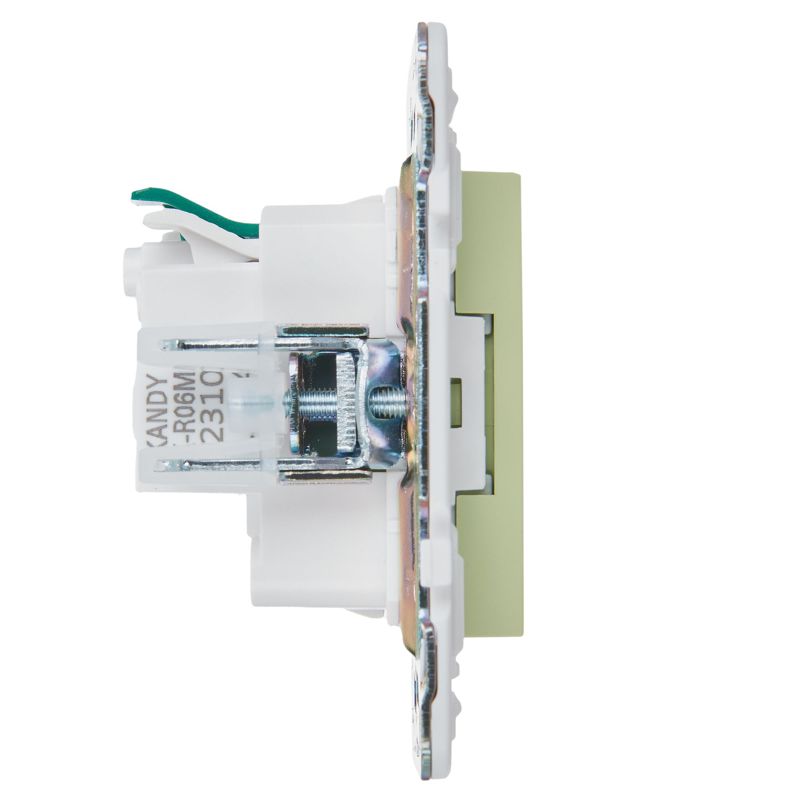 SKANDY Розетка с заземлением с защитными шторками 16А безвинтовое крепление SK-R06G мятный IEK