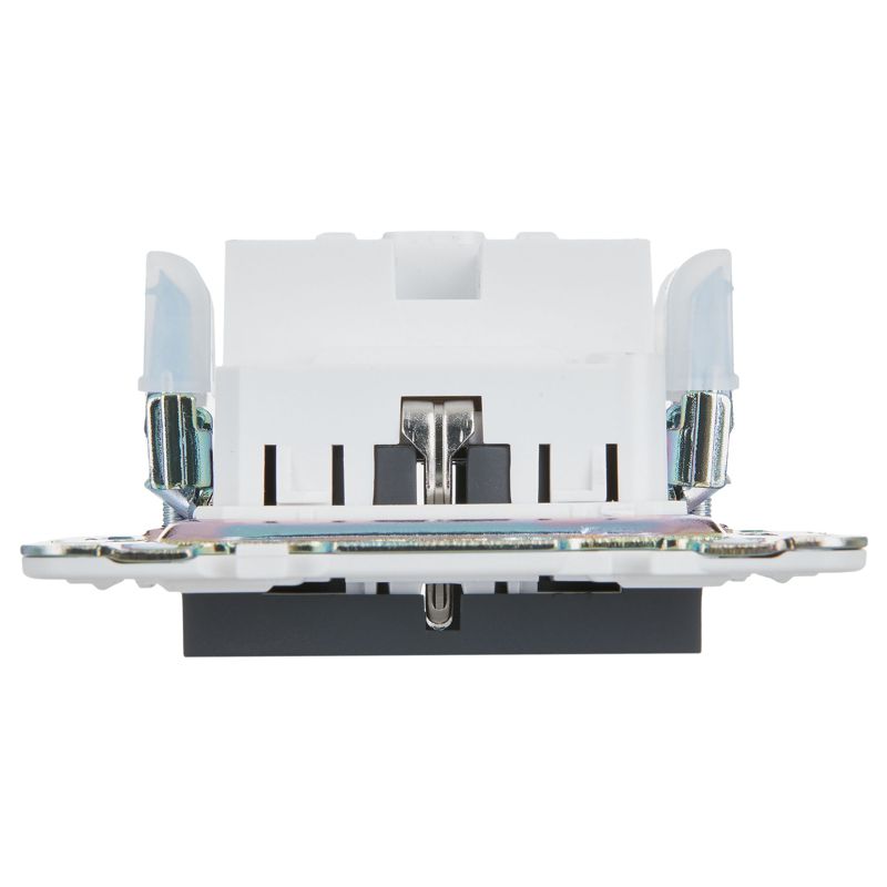 SKANDY Розетка с заземлением с защитными шторками 16А безвинтовое крепление SK-R06G графит IEK