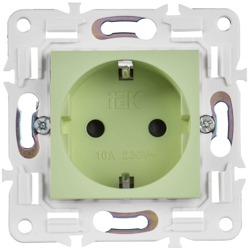 SKANDY Розетка с заземлением с защитными шторками 16А SK-R04G мятный IEK