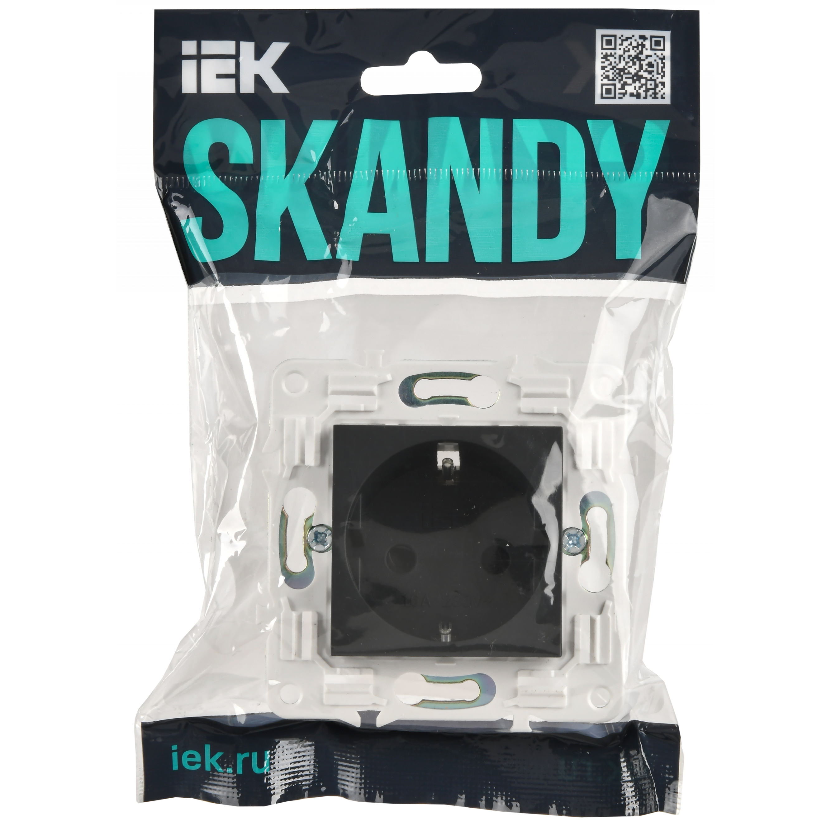 SKANDY Розетка с заземлением с защитными шторками 16А SK-R04G графит IEK