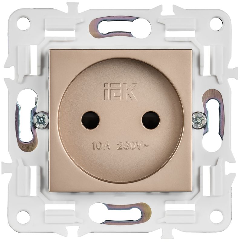 SKANDY Розетка с заземлением с защитными шторками 16А SK-R04Sa песочный IEK