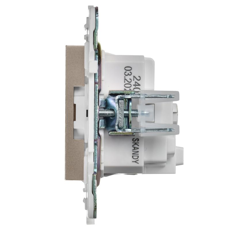 SKANDY Розетка с заземлением с защитными шторками 16А SK-R04Sa песочный IEK