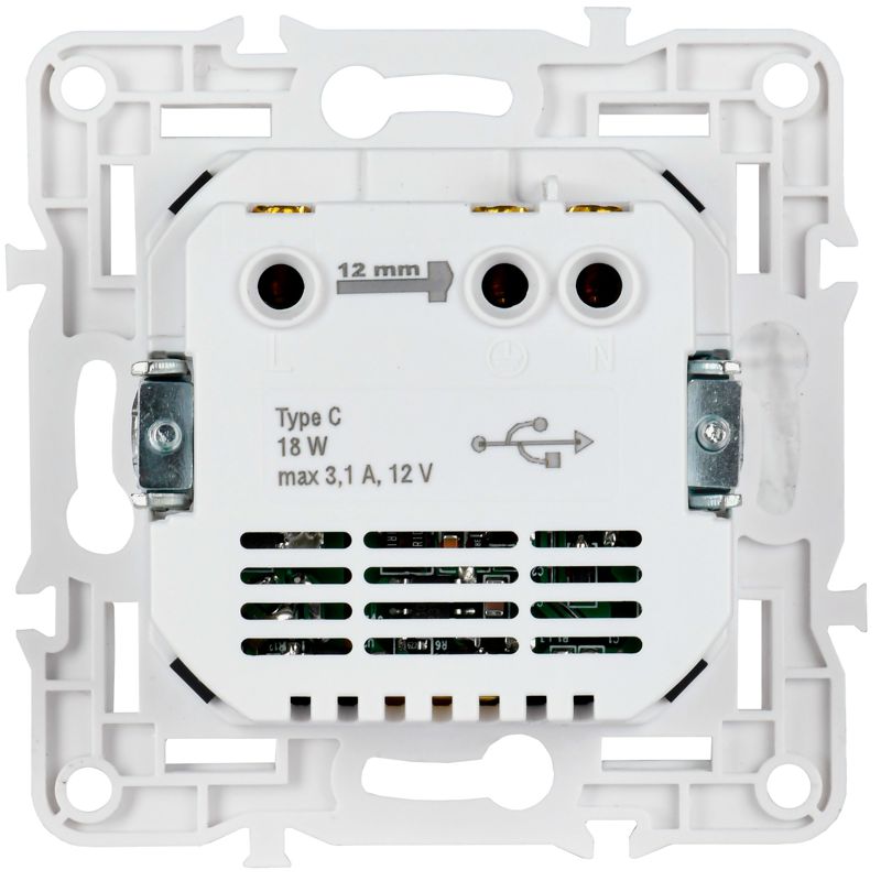 SKANDY Розетка с заземлением с защитными шторками 16А с USB C 18Вт SK-R17Gr серый IEK