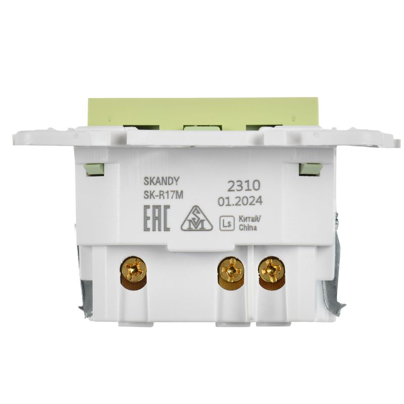 SKANDY Розетка с заземлением с защитными шторками 16А с USB C 18Вт SK-R17G мятный IEK