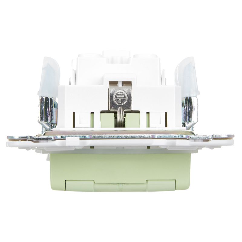 SKANDY Розетка 1-местная с заземлением с защитными шторками и крышкой 16А IP44 SK-R11G мятный IEK