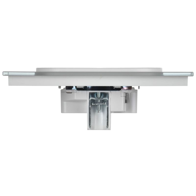 SKANDY Розетка 2-местная без заземления без защитных шторок для плоской вилки 10А SK-R03W стекло арктический белый IEK