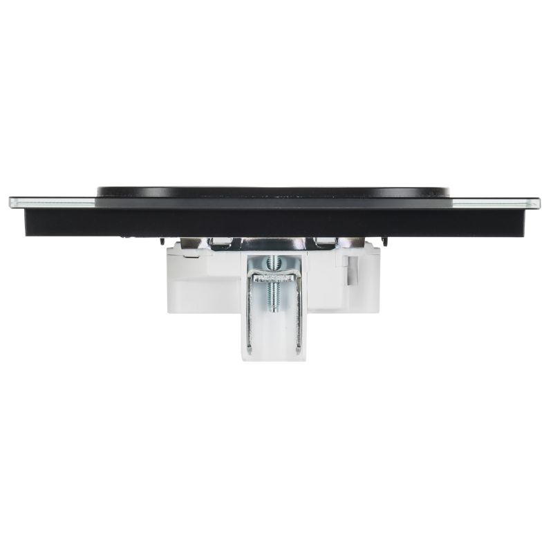 SKANDY Розетка 2-местная без заземления без защитных шторок для плоской вилки 10А SK-R03Bl стекло черный IEK