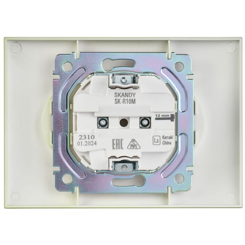 SKANDY Розетка 2-местная без заземления без защитных шторок 10А в сборе SK-R10G мятный IEK
