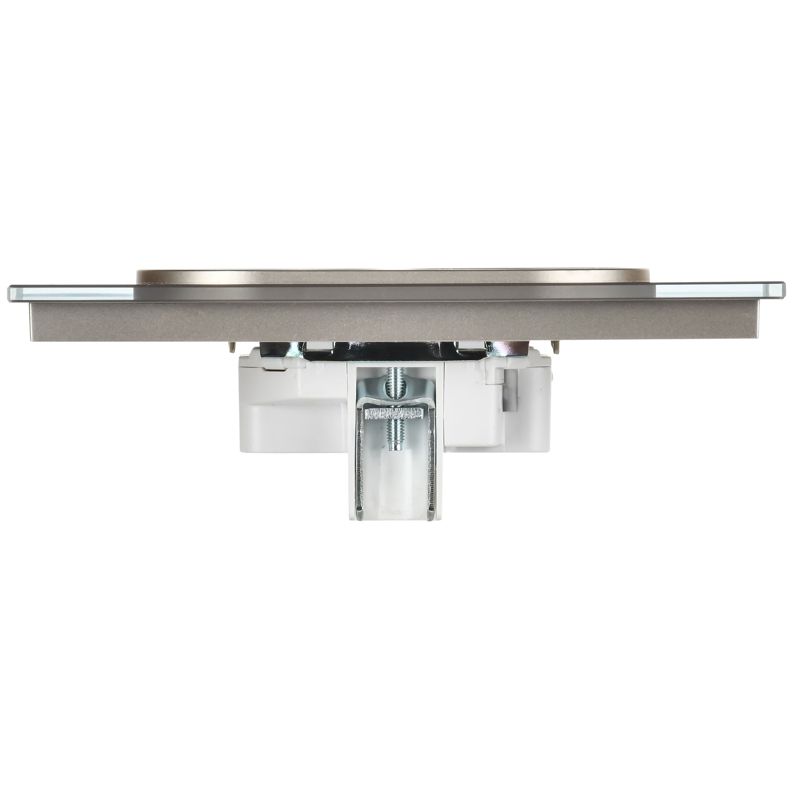 SKANDY Розетка 2-местная без заземления без защитных шторок для плоской вилки 10А SK-R03Sh стекло шампань IEK