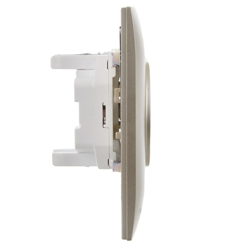 SKANDY Розетка 2-местная без заземления без защитных шторок 10А в сборе SK-R10Sh шампань IEK