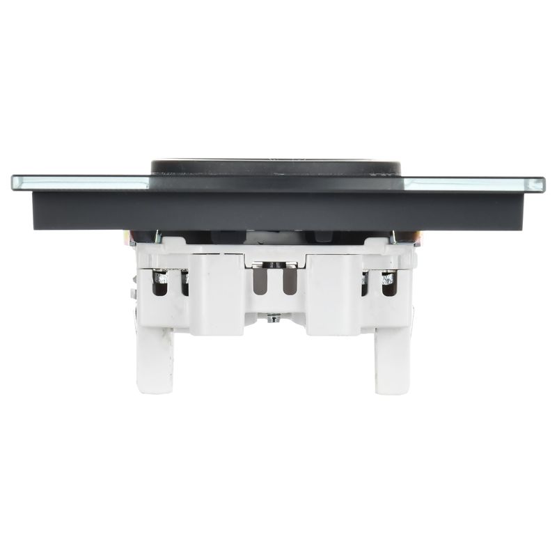 SKANDY Розетка 2-местная без заземления без защитных шторок для плоской вилки 10А SK-R03G стекло графит IEK