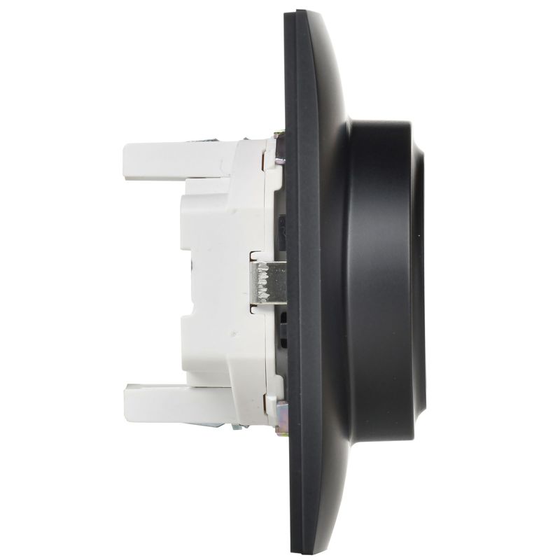 SKANDY Розетка 2-местная с заземлением без защитных шторок 16А в сборе SK-R08Bl черный IEK