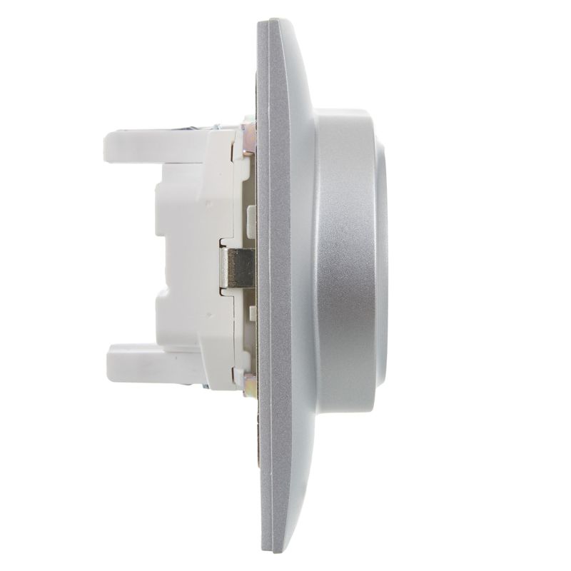 SKANDY Розетка 2-местная с заземлением без защитных шторок 16А в сборе SK-R08S серебряный IEK