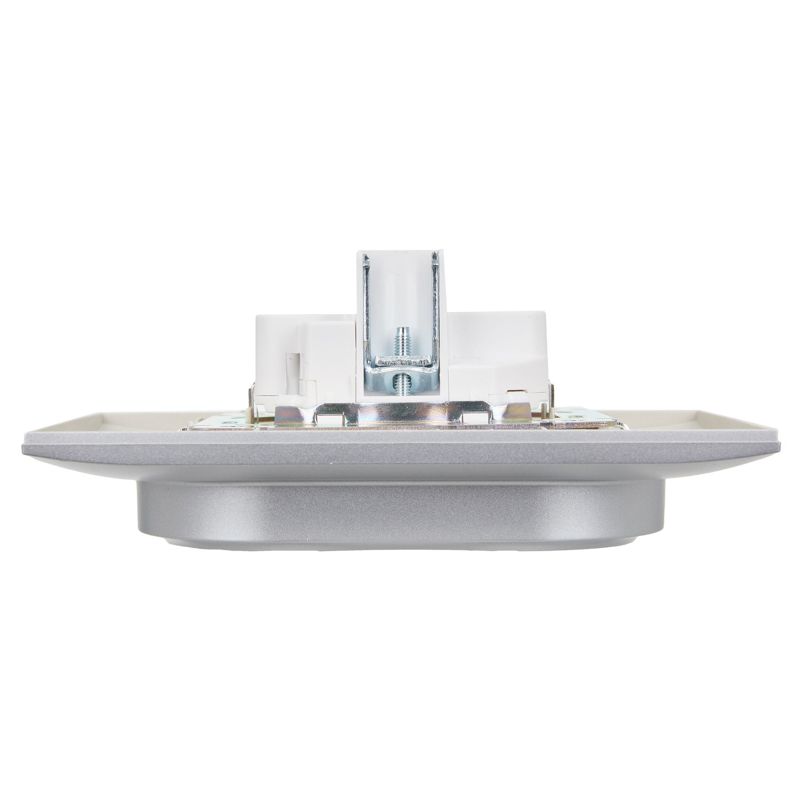 SKANDY Розетка 2-местная с заземлением без защитных шторок 16А в сборе SK-R08S серебряный IEK