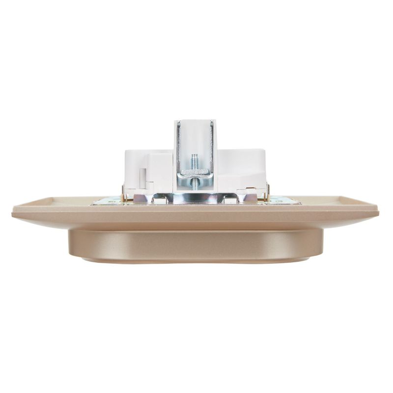 SKANDY Розетка 2-местная с заземлением без защитных шторок 16А в сборе SK-R08Sa песочный IEK