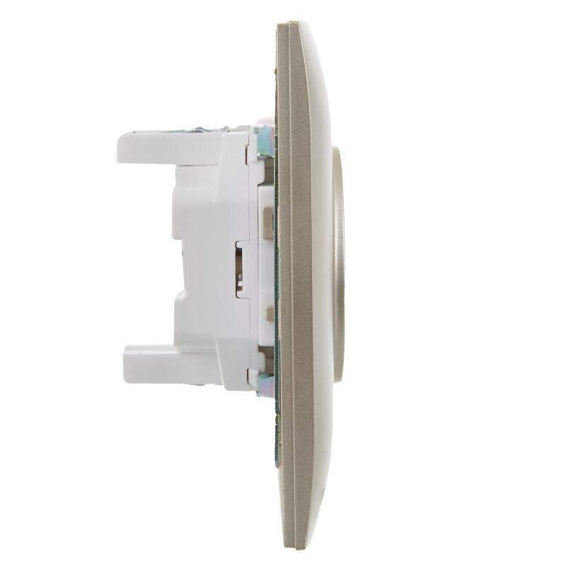 SKANDY Розетка 2-местная без заземления с защитными шторками 10А в сборе SK-R09Sh шампань IEK