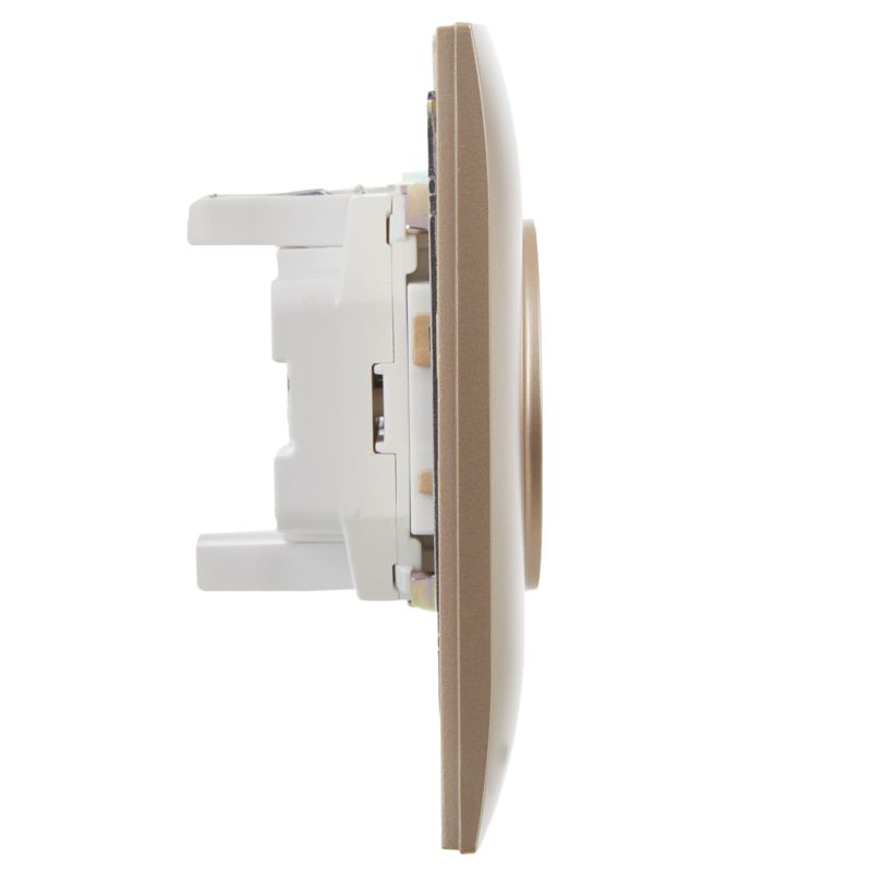 SKANDY Розетка 2-местная без заземления с защитными шторками 10А в сборе SK-R09Sa песочный IEK