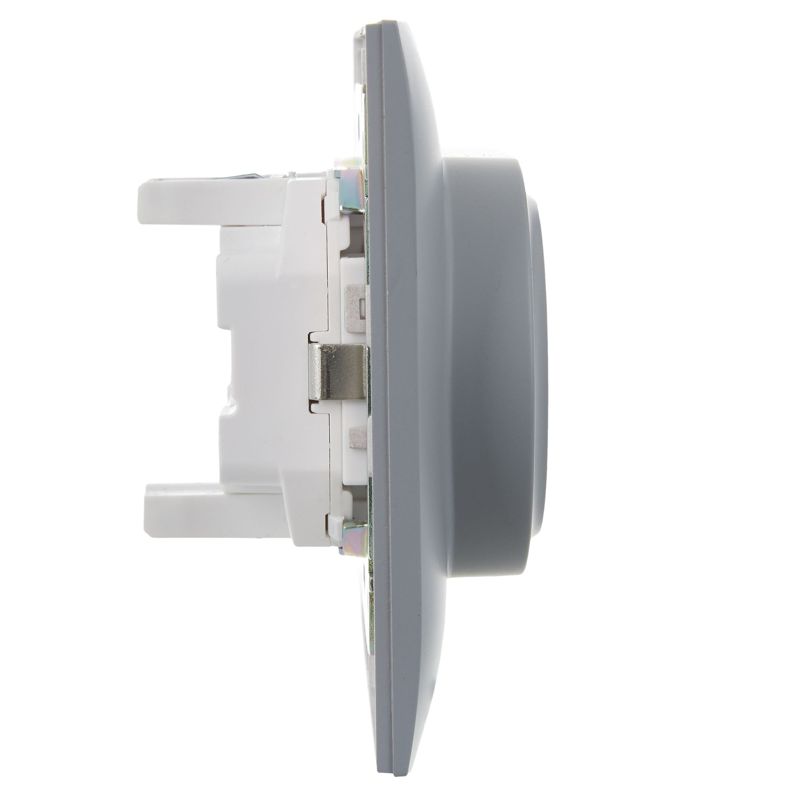 SKANDY Розетка 2-местная с заземлением с защитными шторками 16А в сборе SK-R07Gr серый IEK