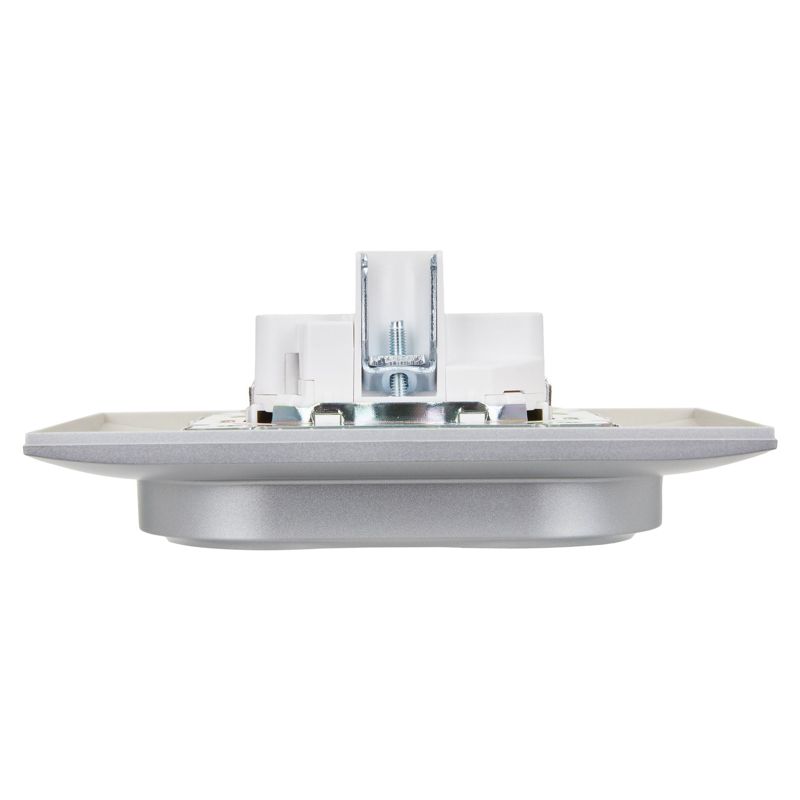 SKANDY Розетка 2-местная с заземлением с защитными шторками 16А в сборе SK-R07S серебряный IEK