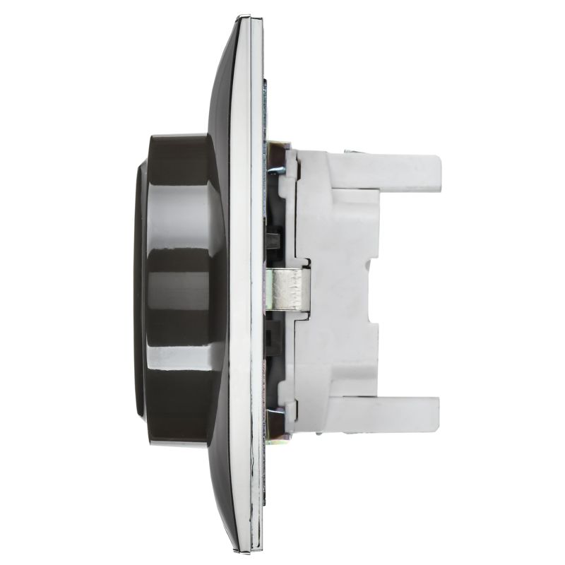 SKANDY Розетка 2-местная с заземлением с защитными шторками 16А в сборе SK-R07N металл никель IEK