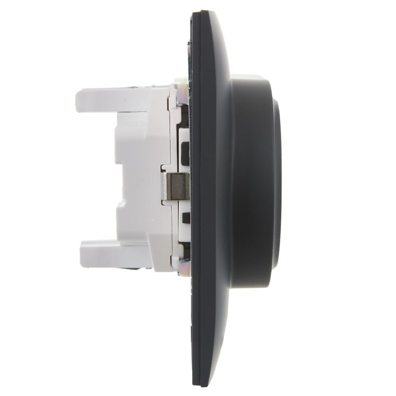 SKANDY Розетка 2-местная с заземлением с защитными шторками 16А в сборе SK-R07G графит IEK