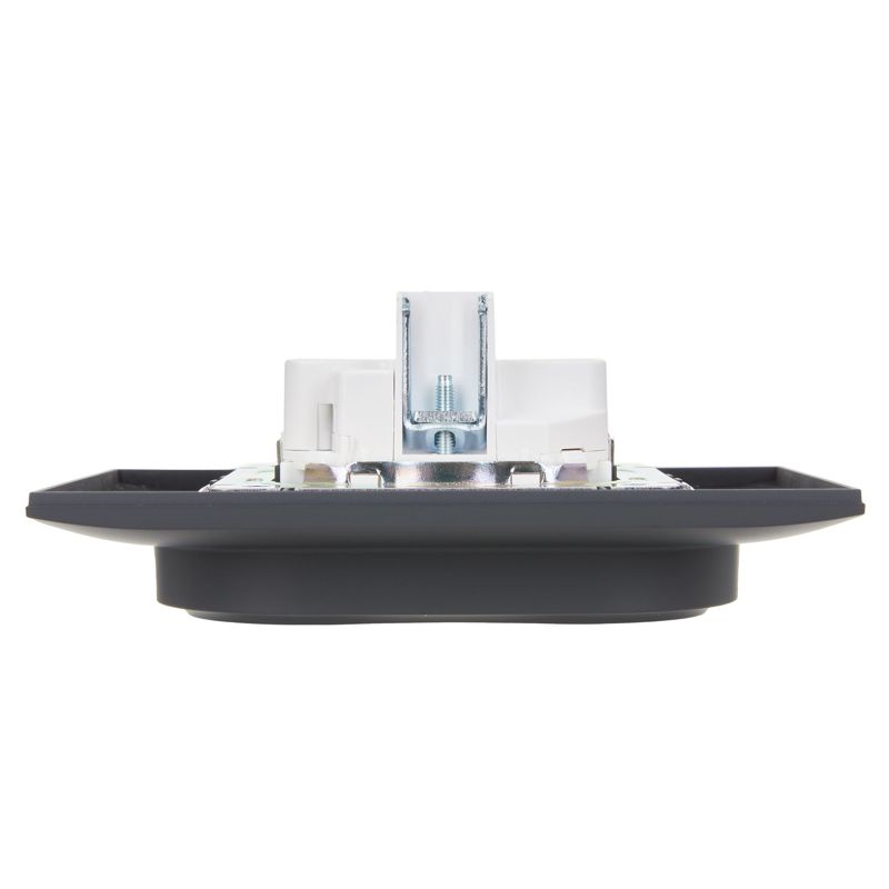 SKANDY Розетка 2-местная с заземлением с защитными шторками 16А в сборе SK-R07G графит IEK