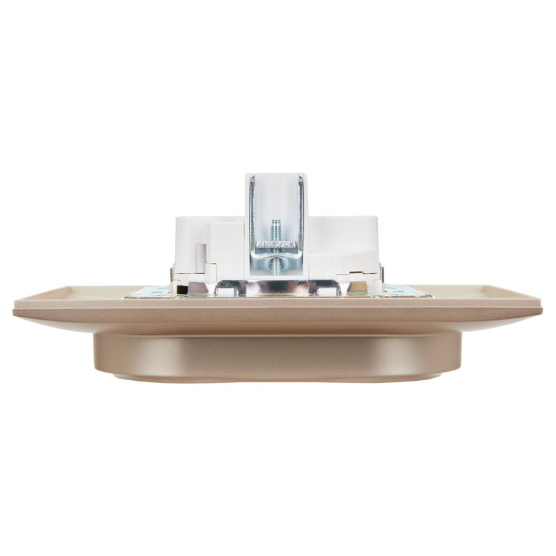 SKANDY Розетка 2-местная с заземлением с защитными шторками 16А в сборе SK-R07Sa песочный IEK